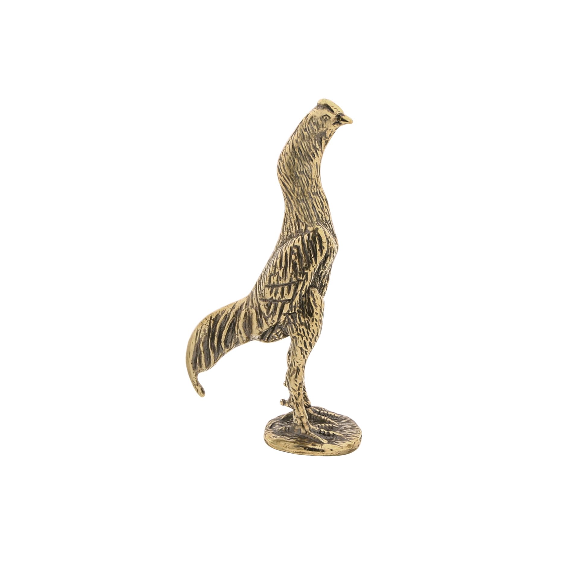 NGDFGR Brass Animal Crowing Rooster Miniature Statue,Metal Realistic Zodiac Rooster Sculpture Desktop Ornament Home Bonsai Micro Landscape Decr Accessories