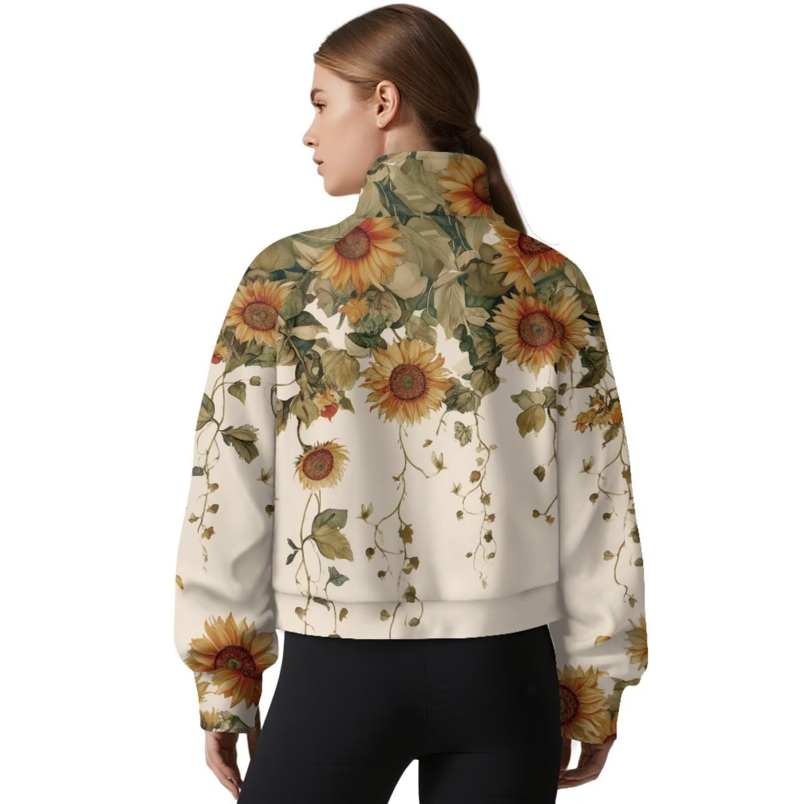 Sudadera de cuello alto para mujer, media cremallera, manga larga, para otoño, entrenamiento, invierno, cálida y suave