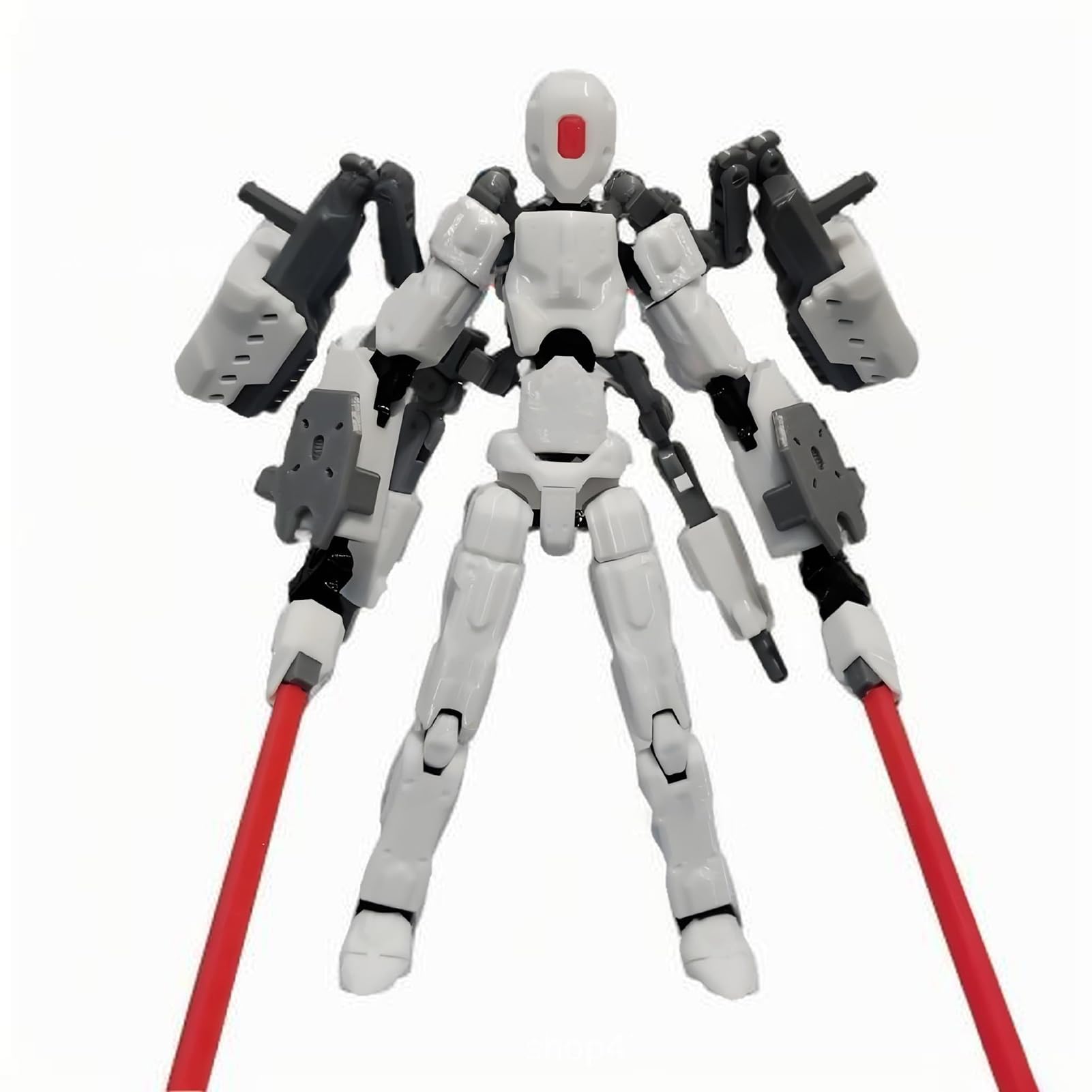 HshDUti T13 Action Figure Set (Assembly Completed), 3D Printed Multi-Jointed Movable Titan13 Lucky Dummy 13 Mobile Robot, Nova 13 Action Figures Desktop Decorations for Game Lovers Toy White