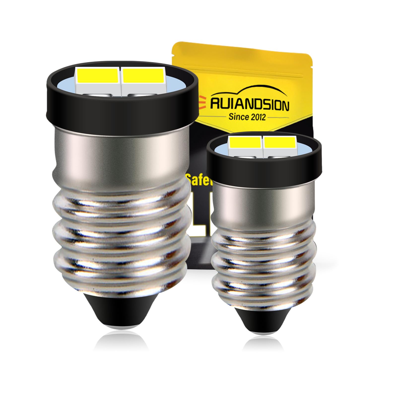 Ruiandsion E10 - Lampadine a LED 24 V, in miniatura, per fari, torce, luci da lavoro, colore bianco (confezione da 4