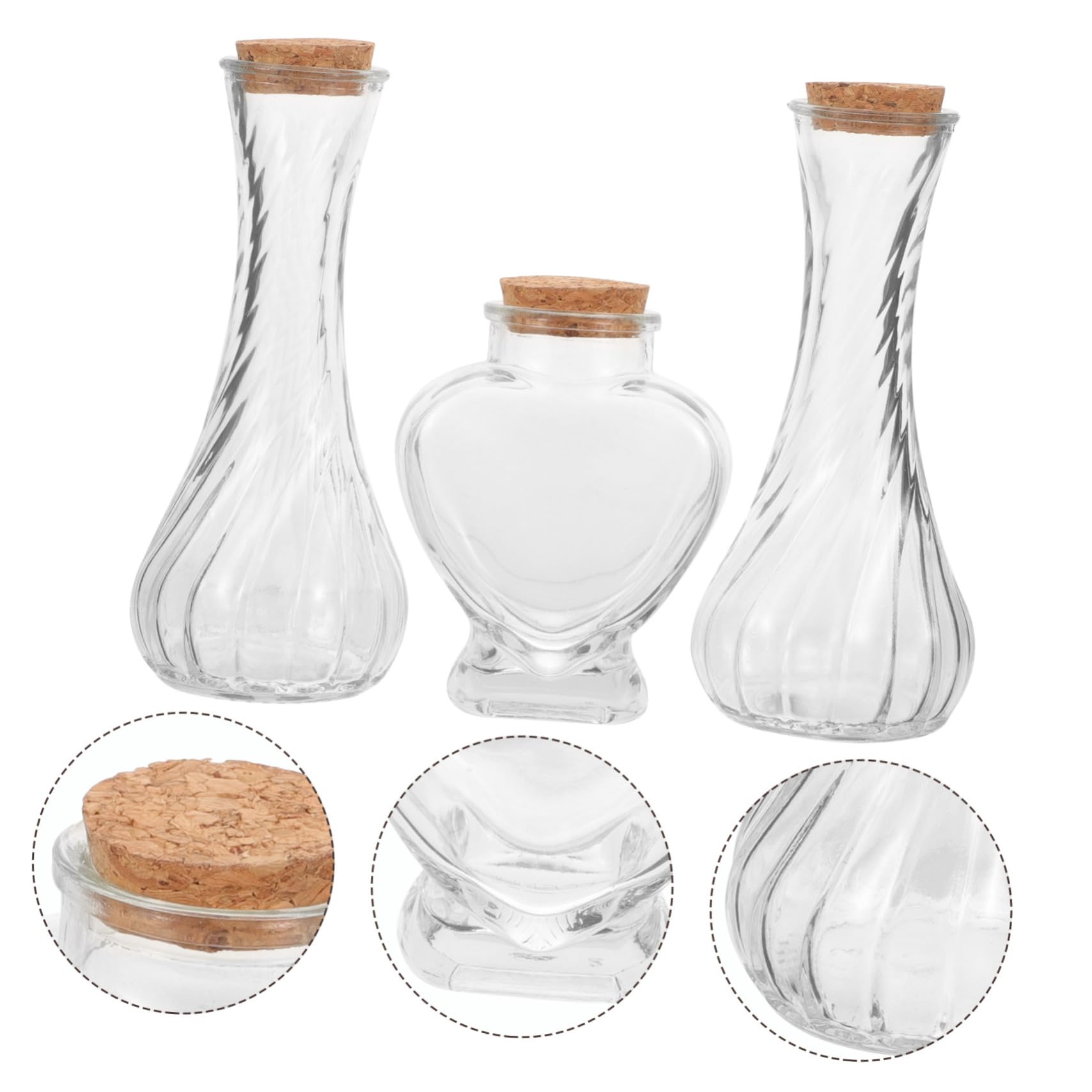 Genérico Juego De 3 Botellas Para Ceremonia De Arena Conmemorativa De Boda Kit De Botellas Tarro De Decapado De Sichuan Botella De Mensaje De 1 Litro Botella Transparente A La