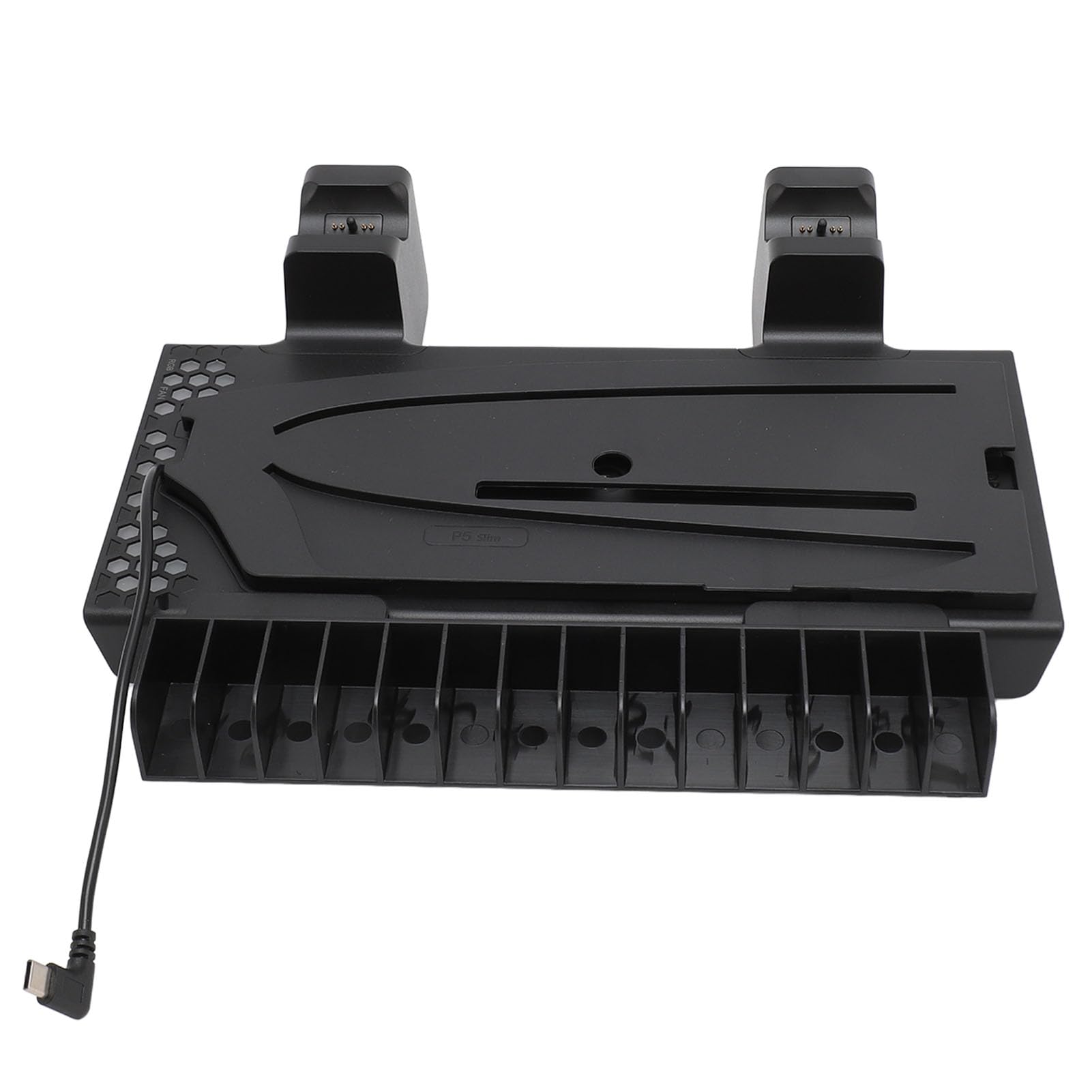 y Soporte Delgado, estación de enfriamiento con Cargador Doble para mandos, Ventilador de 3 Niveles silenciosos, Cargador de Controlador para, Soporte ABS (Black)
