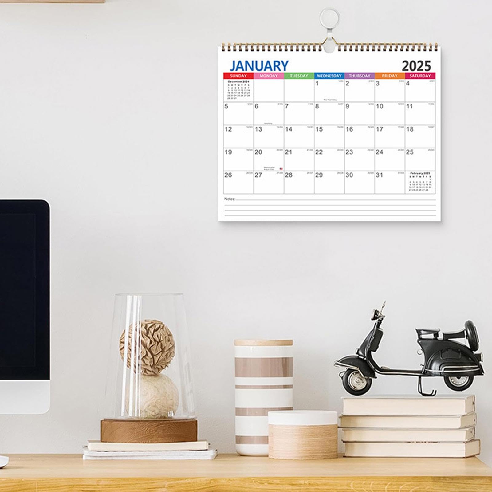 Calendario Da Parete 2025-2026 - Planner Mensile Con Festività, Per Casa E Ufficio - Foto 4