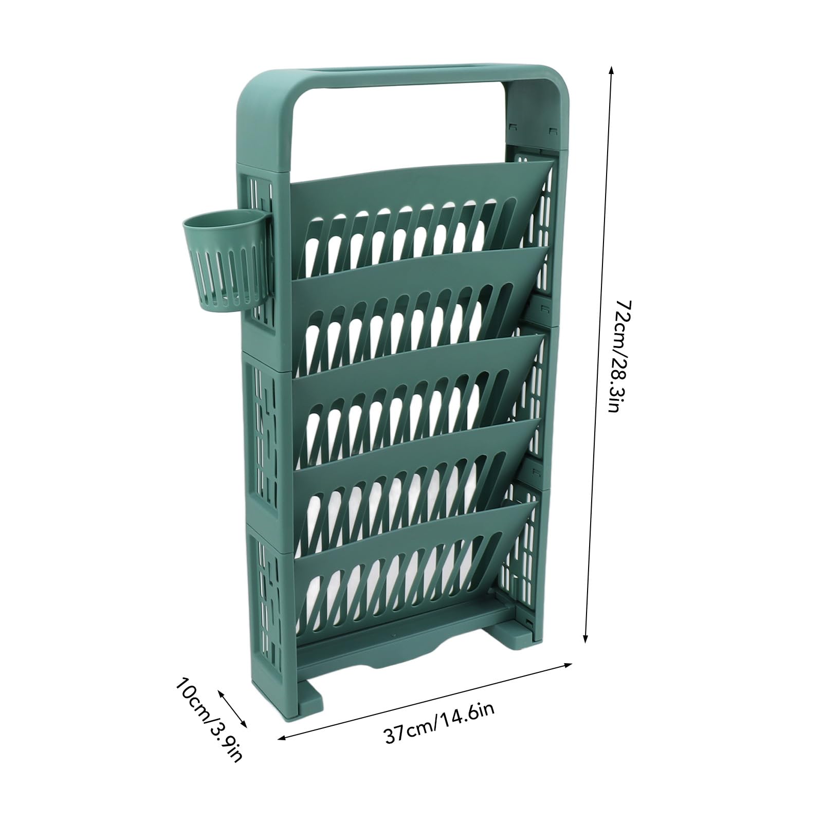 Scaffale Girevole a 6 Ripiani, Carrello Contenitore Stretto con
