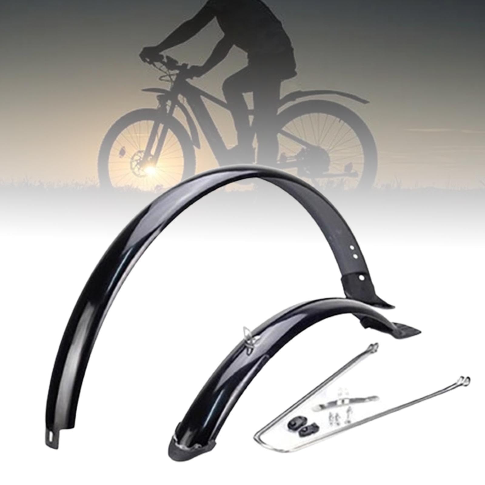 Gralara 2 Stück Fahrrad Schutzblech Set Vorder Und Hinterrad Radschutz Spritzwasserabweiser Schmutzfänger Aus Robustem PP Material mit Montagezubehör für Den