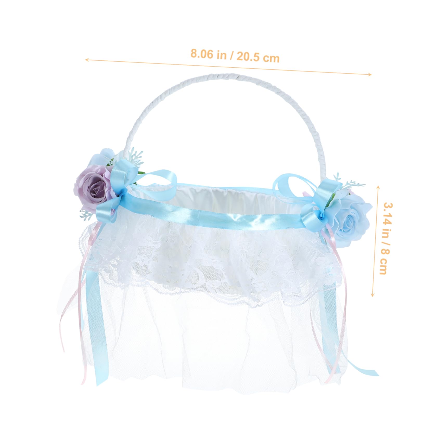 Lace Wedding Flower Girl Basket for Petal Scatter Lightweight Indoor Outdoor Ceremony Decoration Charming Bridal Flower Basket for Festive Celebrations