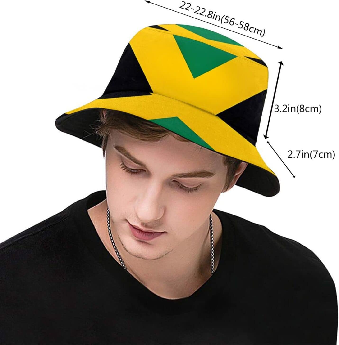 Retro Jamaican Kingdom Flag Bucket Hats Fashion Sun Cap Packable Outdoor Fisherman Hat for Women Men - Image 3