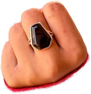 Coffin Black Onyx Ring, Coffin Ring, Promise Ring, Boho Ring, Handmade Ring, Dainty Ring, Black Gemstone Ring, Statement Ring, Charm Ring, Healing Crystal Ring, Vintage Ring, Wedding Ring, Office Wear Ring, Gift For Her, Christmas Gifts, Women Gift Ring