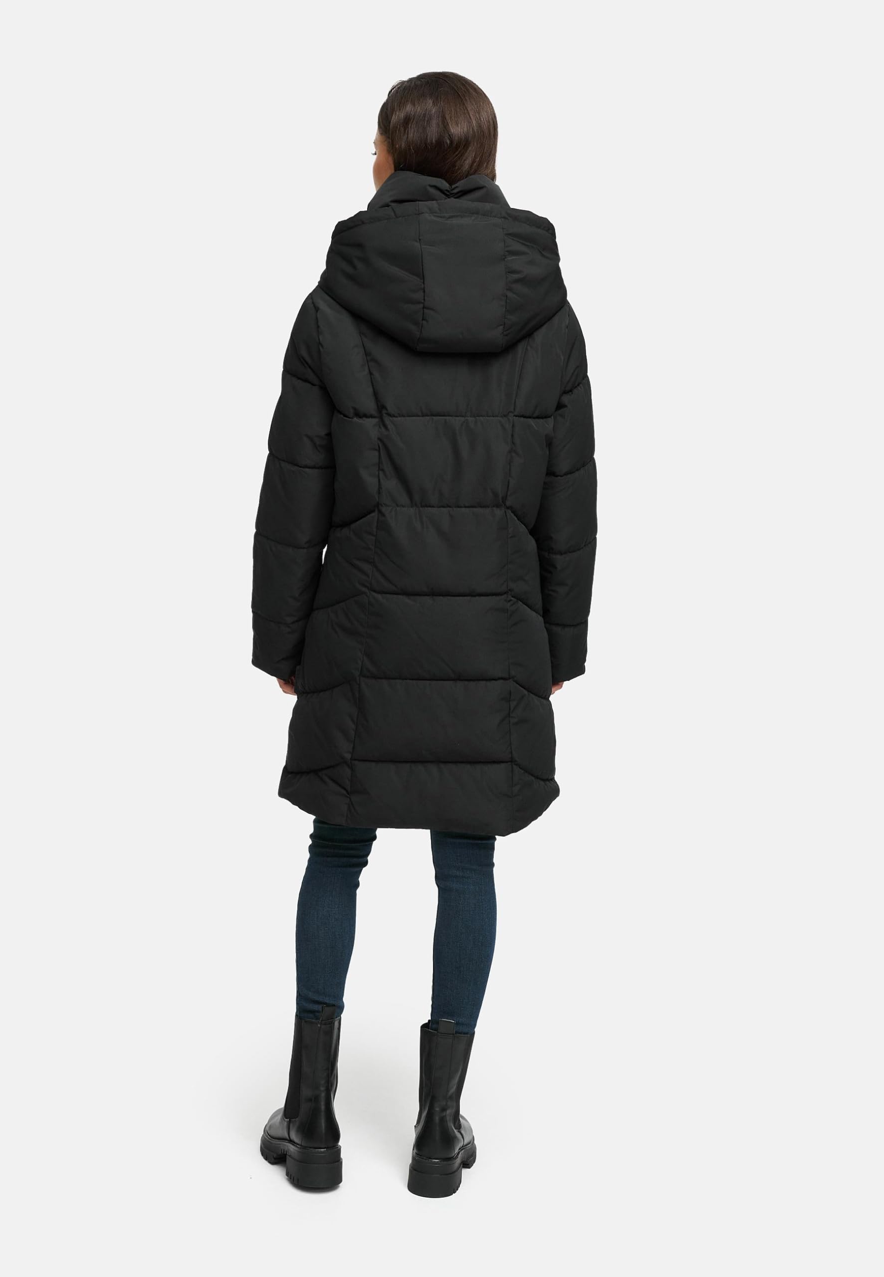MARIKOO Cappotto lungo donna calda giacca invernale con doppia cerniera e cappuccio Virenaa 16 S-3XL