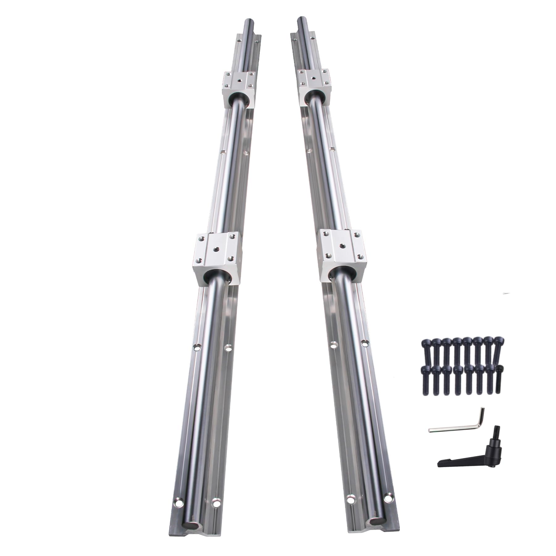 2 guías lineales SBR12 de 1000 mm con asas, 2 ejes de riel deslizante con+4 bloques de carro lineal SBR12UU, juego de rieles guía para impresora 3D CNC