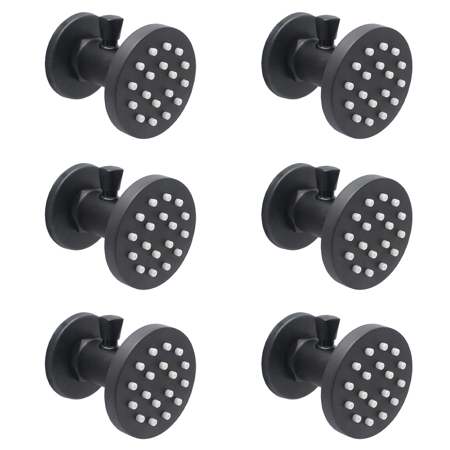 Pommeaux de douche ronds en laiton réglables lot de 6 pour système de douche mural design