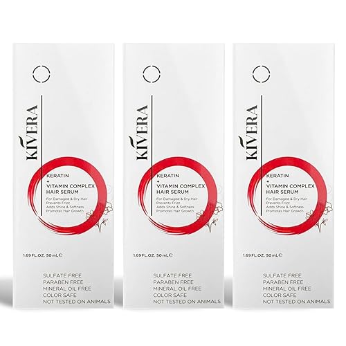 KIVERA Serum capilar complejo de queratina + vitamina - Suero para el crecimiento del cabello - Suero para el cabello encrespado y dañado - Suero