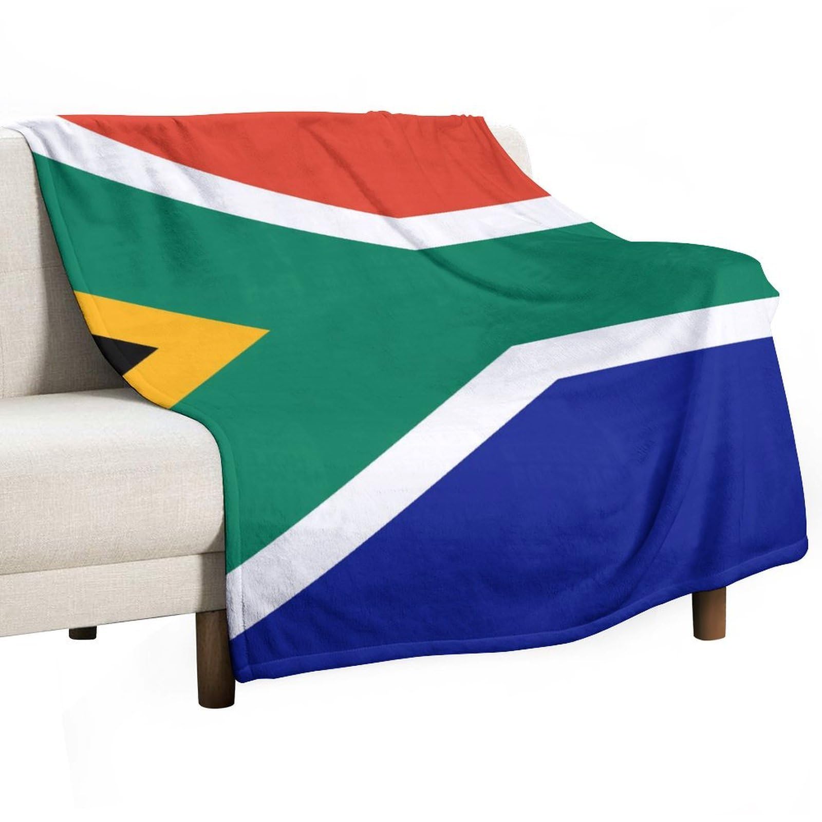 Hxwokrum Flannel Blanket, South Africa Flag Throw Blanket for Couch Sofa Bed Office, Soft And Comfortable Without Pilling