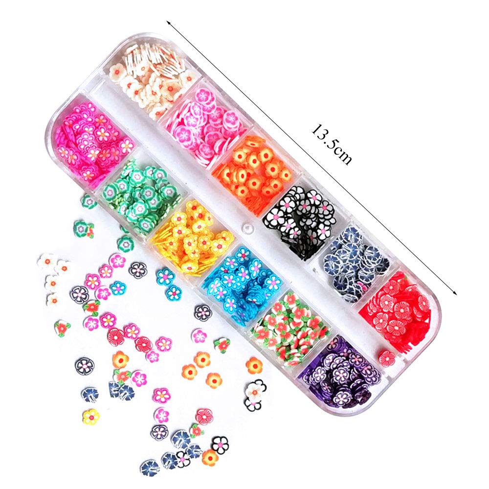 24 boîtes 3D Mignonne Ongles Fruits Tranches, Kalolary Clou de Art Canne de Bâton Tranches pour Polymere Autocollants à Ongles Conseils Décorations