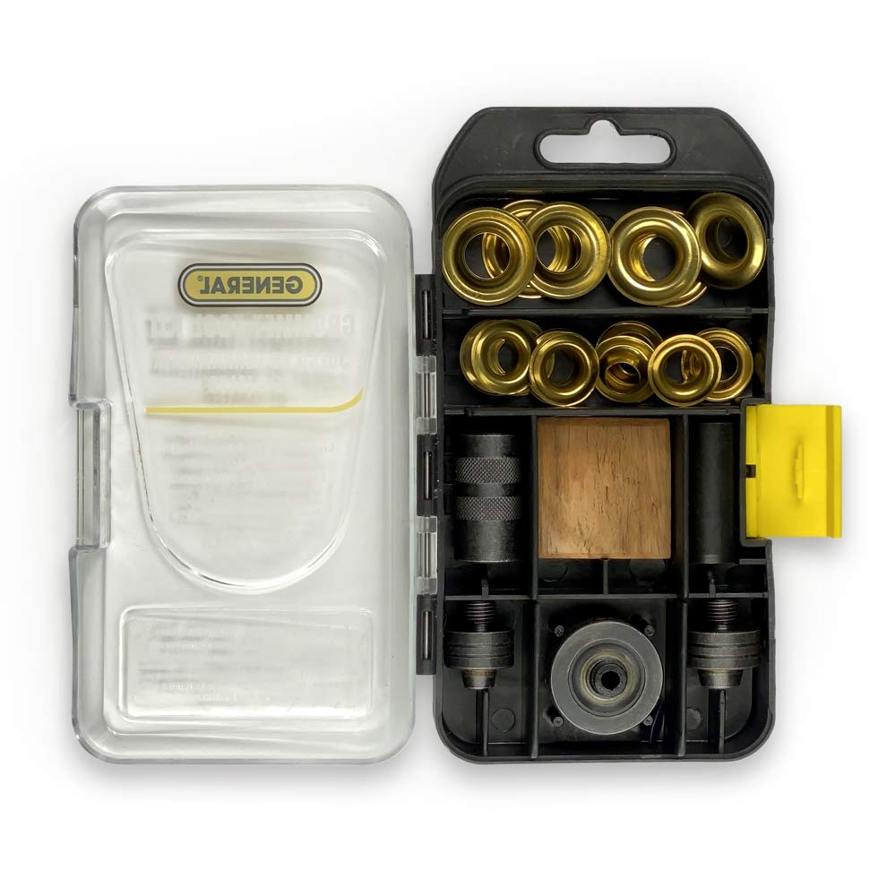 General Tools 3/8"1/2" Grommet Kit Rustproof Solid Brass Grommets