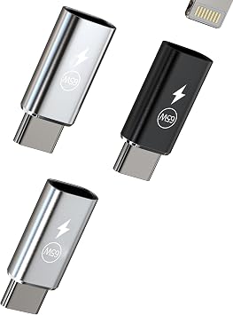 65W Lightning Female to USB C Male Charger Adapter3Pack for iPhone16 15 Pro Max Fast Charging Cable Connector Accessories Type C Converter for iPad Car Dongle PD Cord Compatible for Samsung