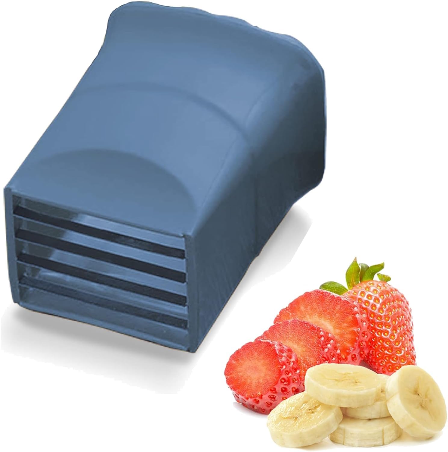 Cup Slicer - [2023NEW] Fruit Slicer Cup Egg Slicer, Stainless Steel Banana Strawberry Cutter, Quickly Making Soft Fruits, Vegetables Cutting Kitchen Gadget (Blue(1pcs))