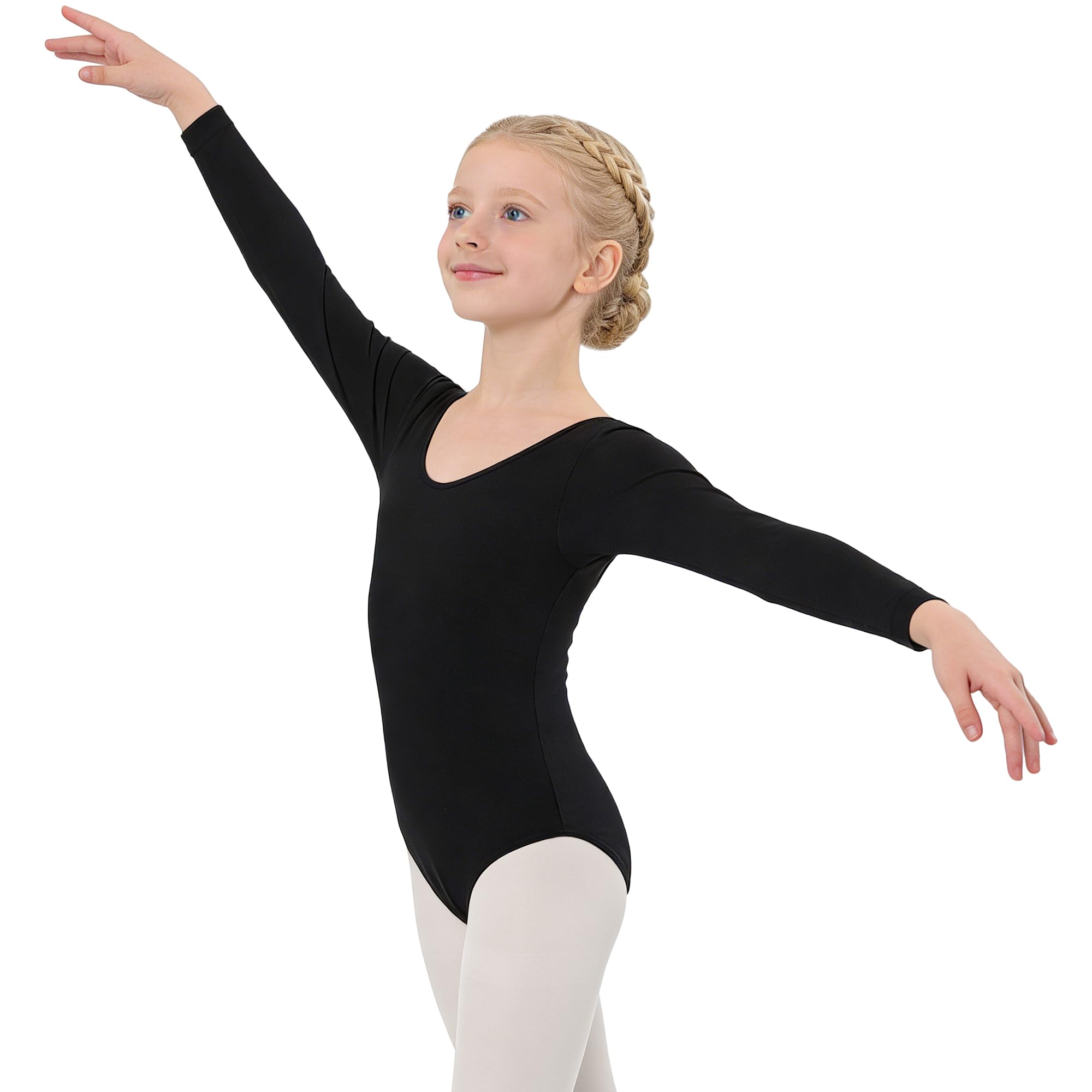 Wildarms Leotardo de Danza para Niña, Body Ballet de Manga Larga con Cuello Redondo, Maillot Gimnasia — view 2