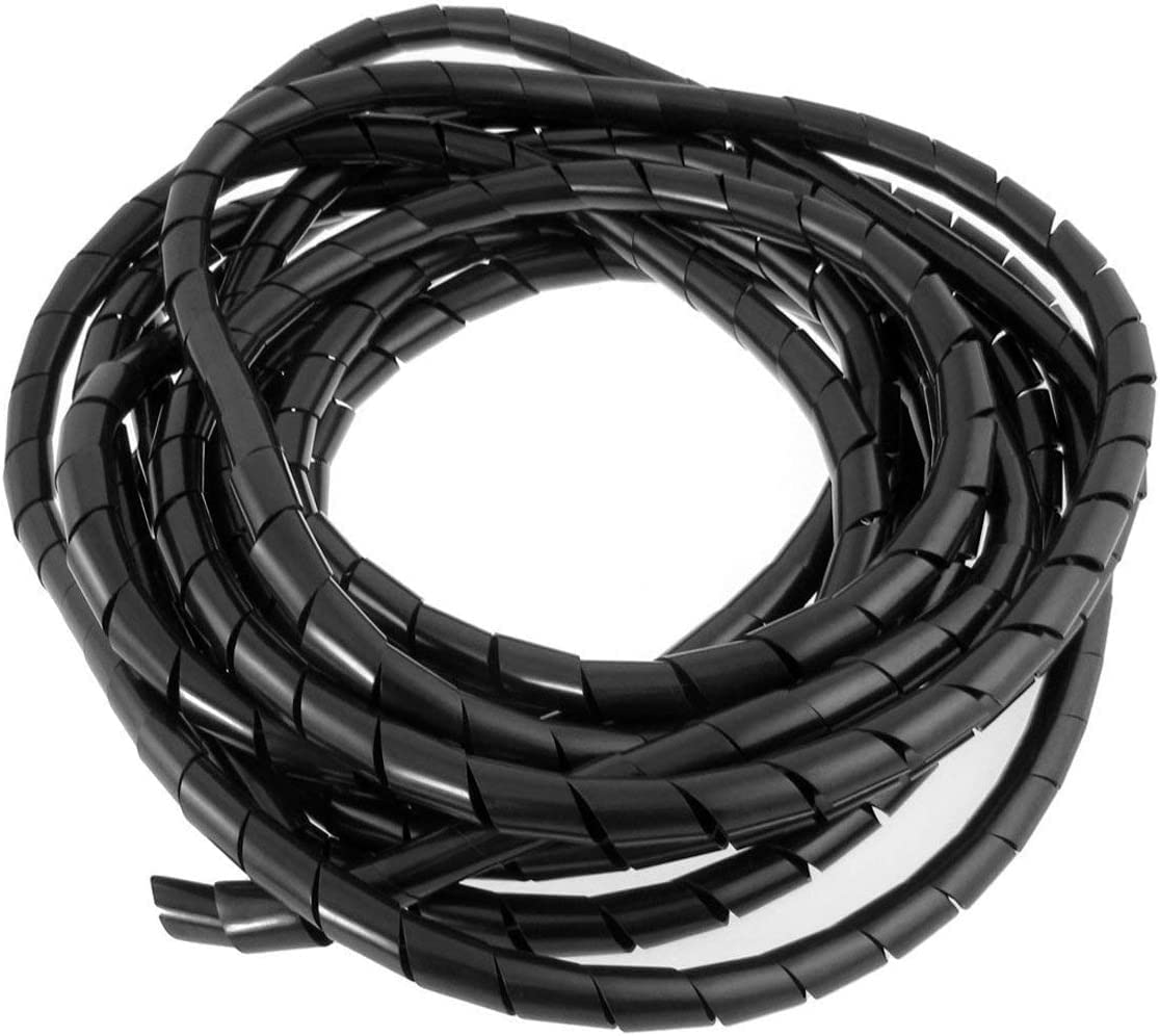 Spiral Wire Wrap Tube Pc Manage Cable For Computer Car Cover Sleeve wire sheath,cord bundler wire wrap, spiral hose wrap (6mm 10 Meter, Black)