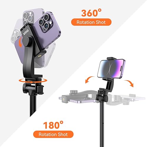 Miniatura 6 de VRIG - Trípode extensible para teléfono de 63 pulgadas con mando a distancia para selfie stick con soporte para teléfono, trípode para cámara,