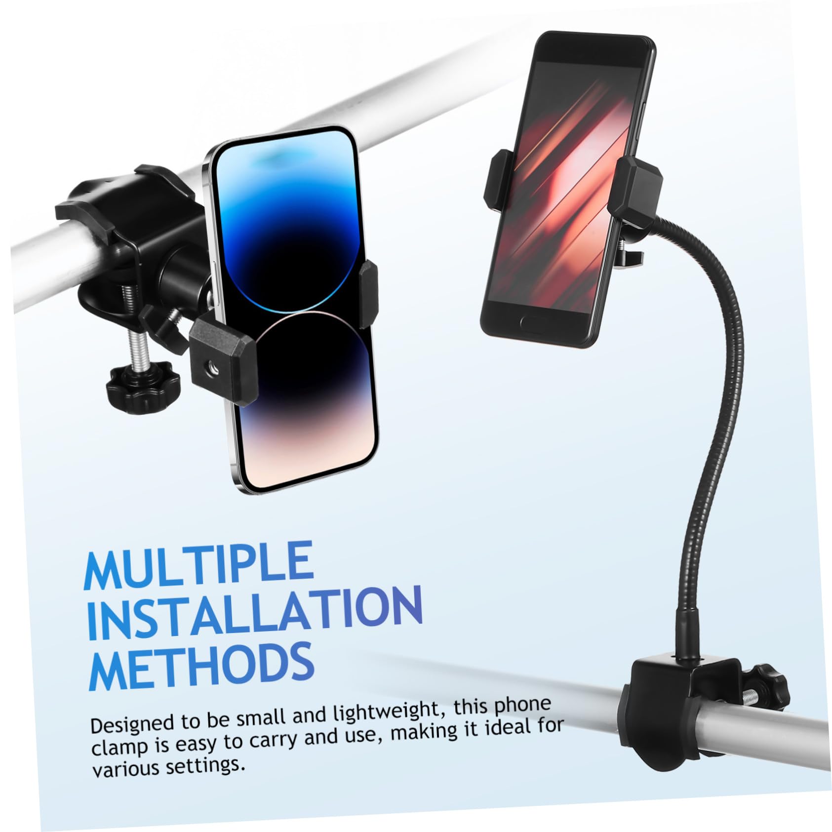 Alipis Supporto in Metallo per Microfono, Supporto Regolabile per Telefono e Tablet, Inclinabile e Compatto per Registrazioni e Visione Film