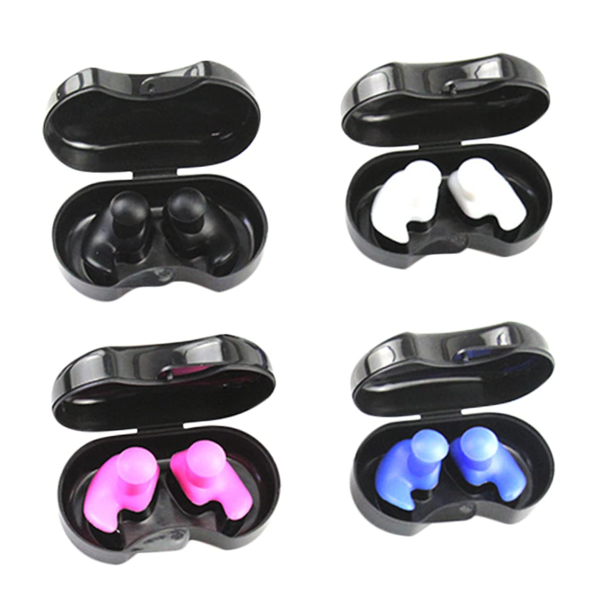 FRCOLOR Silicone Waterproof Earplugs for Kids Adults 4 Pairs Reusable Comfortable Fit Ideal for Swimming Bathing Snorkeling