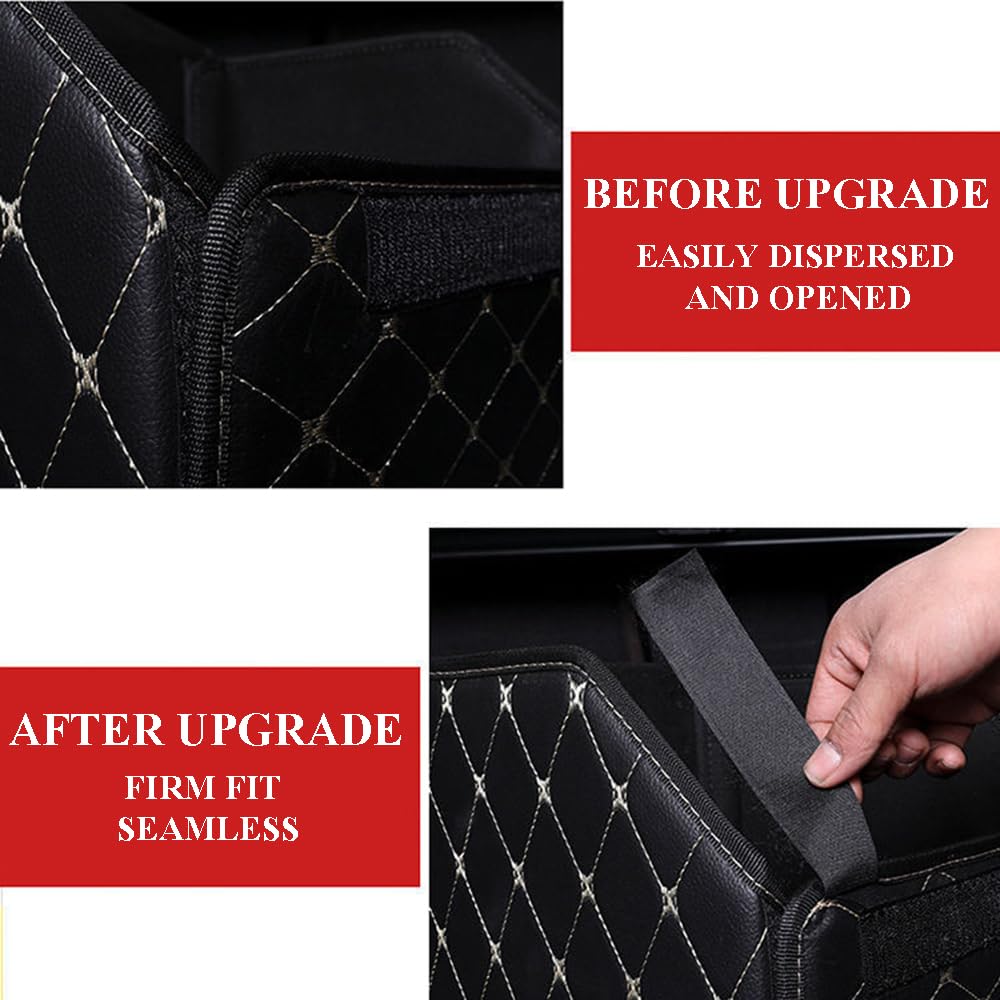 Organizer per Auto per Citroen DS3 DS4 DS5 DS7 DS9, Organizer Bagagliaio Auto, Borsa Pieghevole per Baule Organizzatore Portabagagli Organizer per Baule Auto con Coperchio,Black+Red-40 * 30