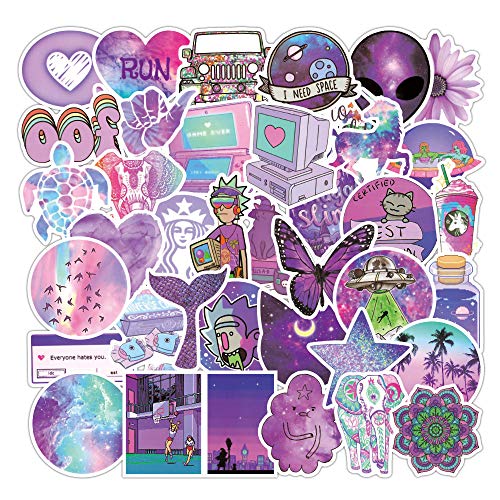 YOOPU Purple Vsco Cute Stickers for Water Bottle[50pcs] Pop Vinyl Decals for Laptop Phone Hydro Flask Car Computer Guitar Ceiling Wall Helmet Skateboard Luggage PC Bike Bumper Tumbler, Best Gift