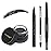 LAVONE Eyebrow Stamp Pencil Kit for Eyebrows, Makeup Brow Stamp Trio Kit with Waterproof Eyebrow Pencil, Eyeliner, Eyebrow Pomade, and Dual-ended Eyebrow Brush - Ash Black