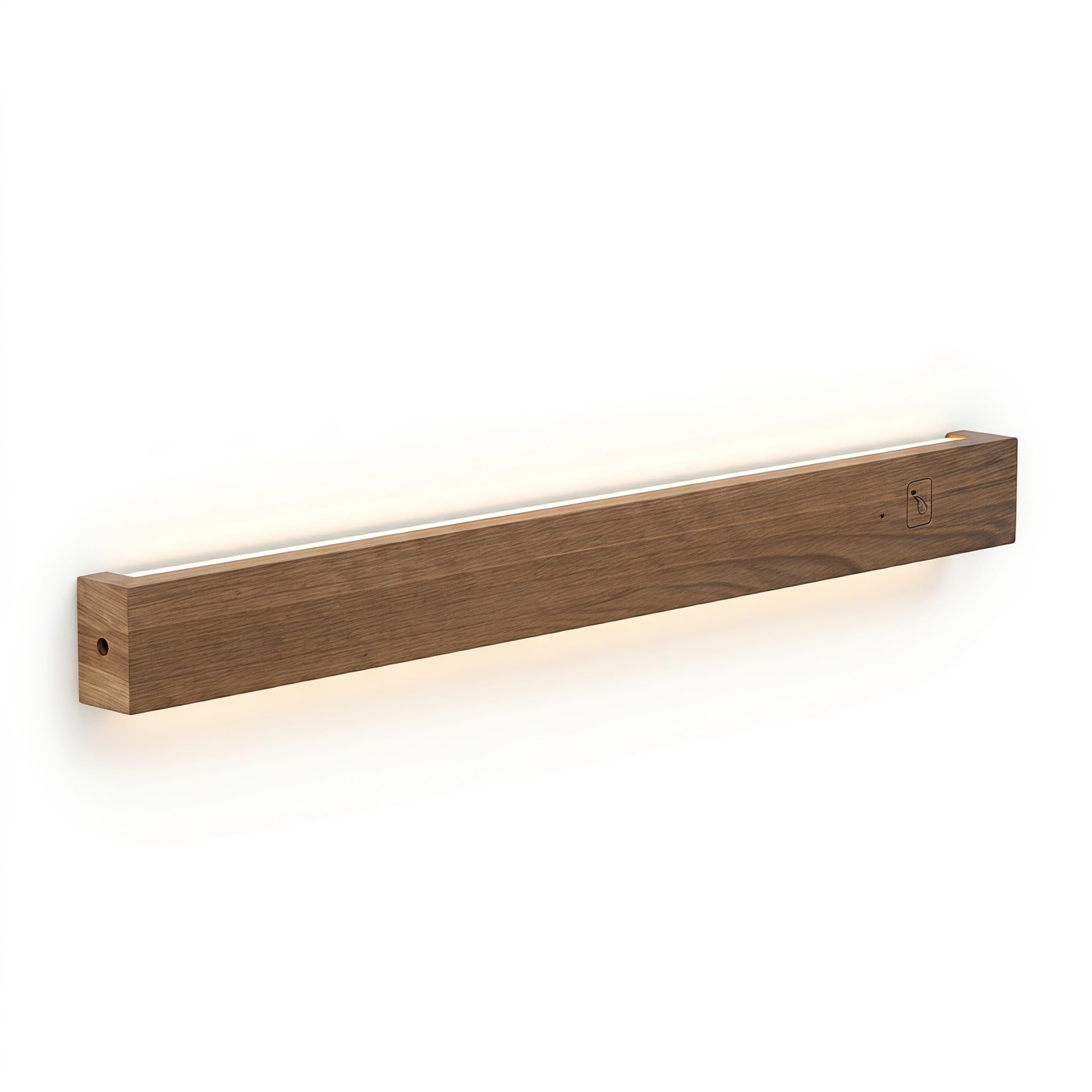 BARCELONA LED Aplique Pared Madera LED 24W Regulable 100cm | Acabado Natural, Luz Cálida 3000K, Uso Interior, Control Táctil, Estilo Nórdico