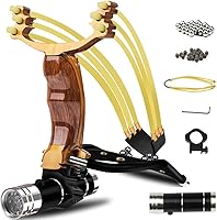 Vista 10 de Tirachinas, Tirachinas Profesional de Caza con Soporte de Muñeca y Bandas de Lanzamiento Resistentes, Catapulta de Alta Velocidad..