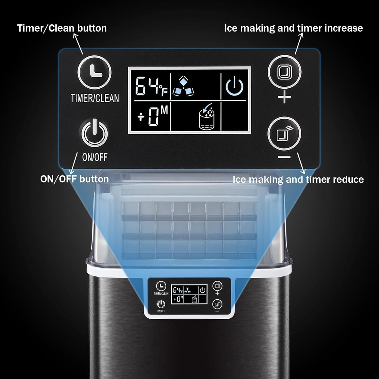 Countertop Ice Maker Machine, Countertop Ice Cube Maker, Pebble Ice Maker Machine with Self-Cleaning, 35kg of Ice Per Day, Pellet Ice Maker for Home/Office/Bar/Party on Fridge.com
