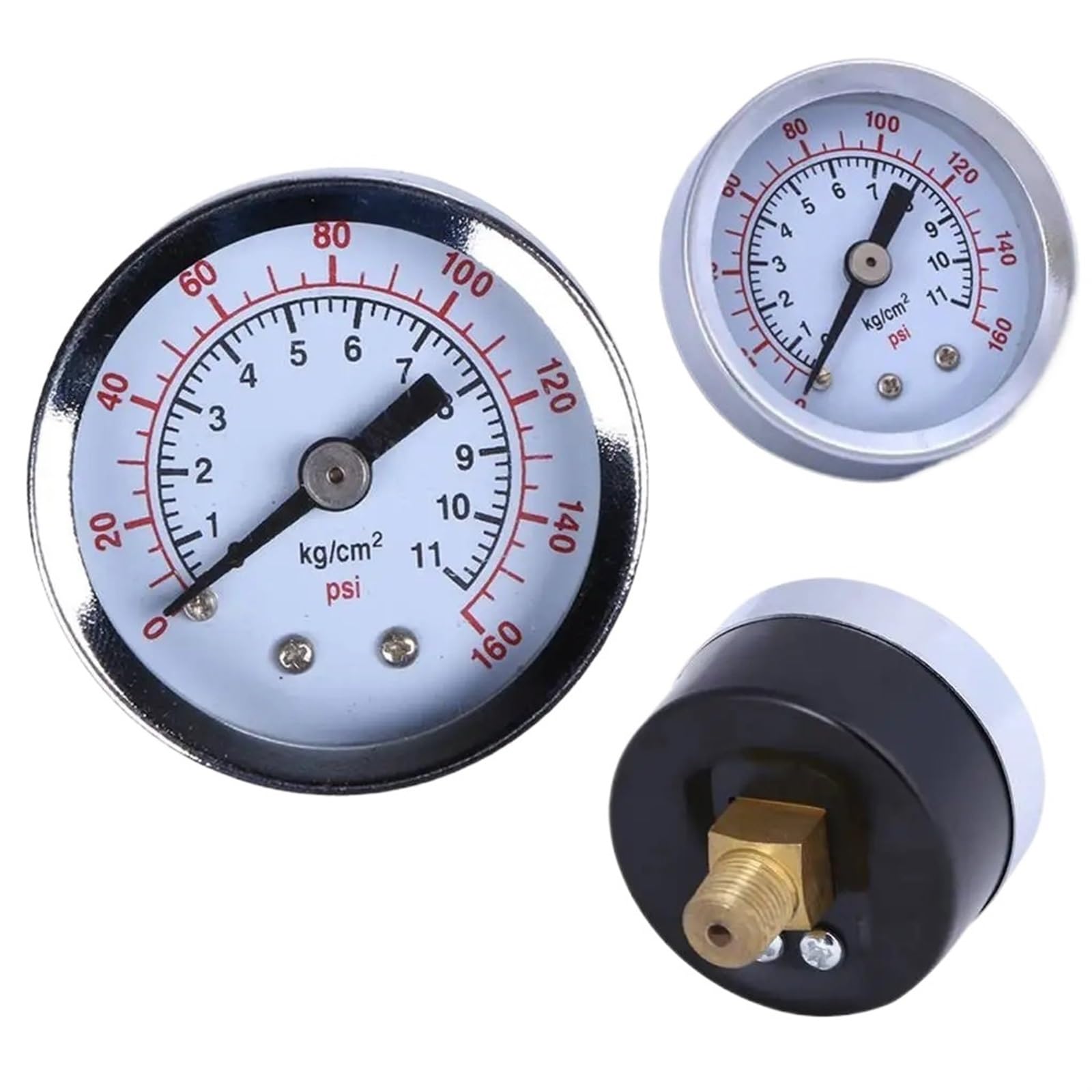 Vakuum-Manometer, 1/8 Zoll NPT 0–160 PSI, hydraulisches Messgerät, Gewindemontage, Manometer, Luft, Wasser, Öl, Gas, Kompressor, Manometer, Druckprüfer