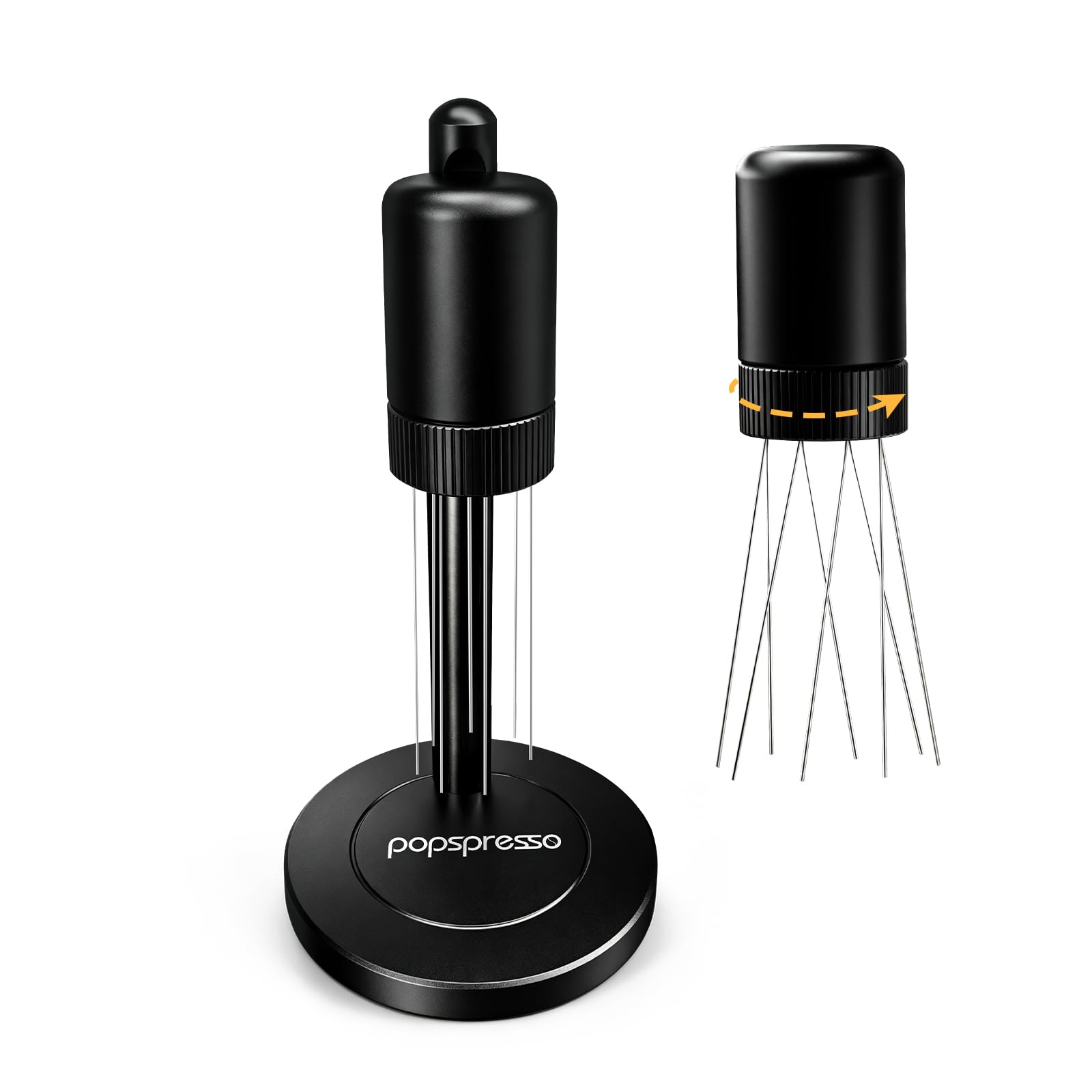 WDT Tool — Espresso Stirrer with Magnetic Stand, 8-Needle Coffee Distributor, 304 Stainless Steel Needle Tool (for Breaking Up Clumps), Equipped with 8 spare needles