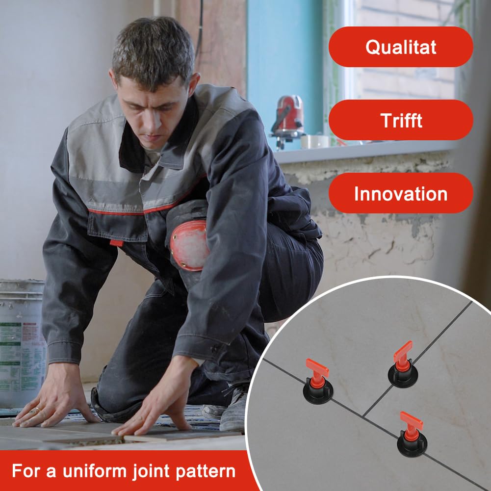 Flintronic System poziomowania płytek 1,5 mm, 80 szt. Pomoc przy układaniu płytek, zestaw poziomicy z 2 kluczami, wielokrotnego użytku krzyżyki płytkowe, zestaw narzędzi do płytek i klinów płytkowych