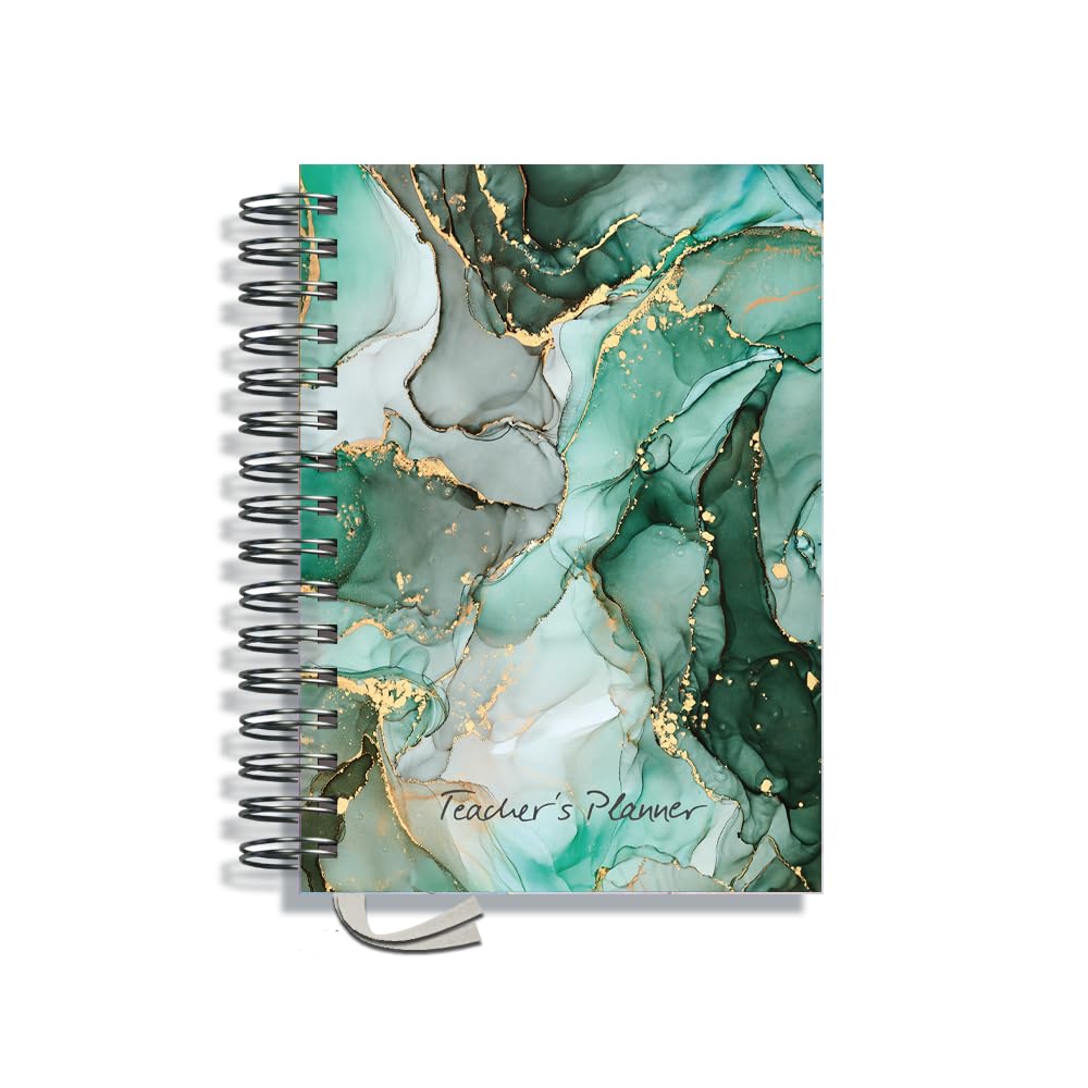 Teacher Planner 2026-2027 A5 size by Pirongs | 8 Lesson Planner for Teachers | Page a day | Undated - Jade Cave