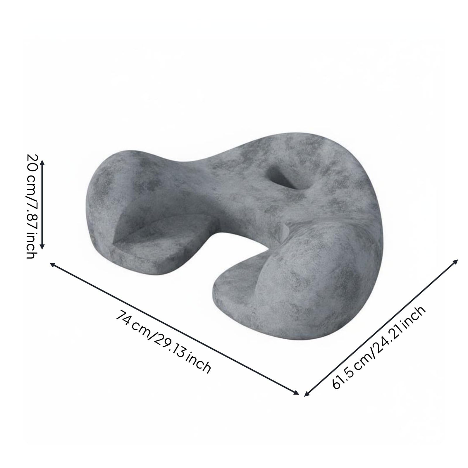 Cuscino da Meditazione Cuscino da Pavimento Seduta da Terra Guanciale Ergonomico con Forma Sagomata per Sedere a Gambe Incrociate O in Ginocchio con