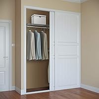 Vista 4 de Tangkula 4 to 6 FT Custom Closet Organizer System Kit, Wall-Mounted Storage Organizer with Wire Shelving and Hanging Rods, Adjustable Closet Grey