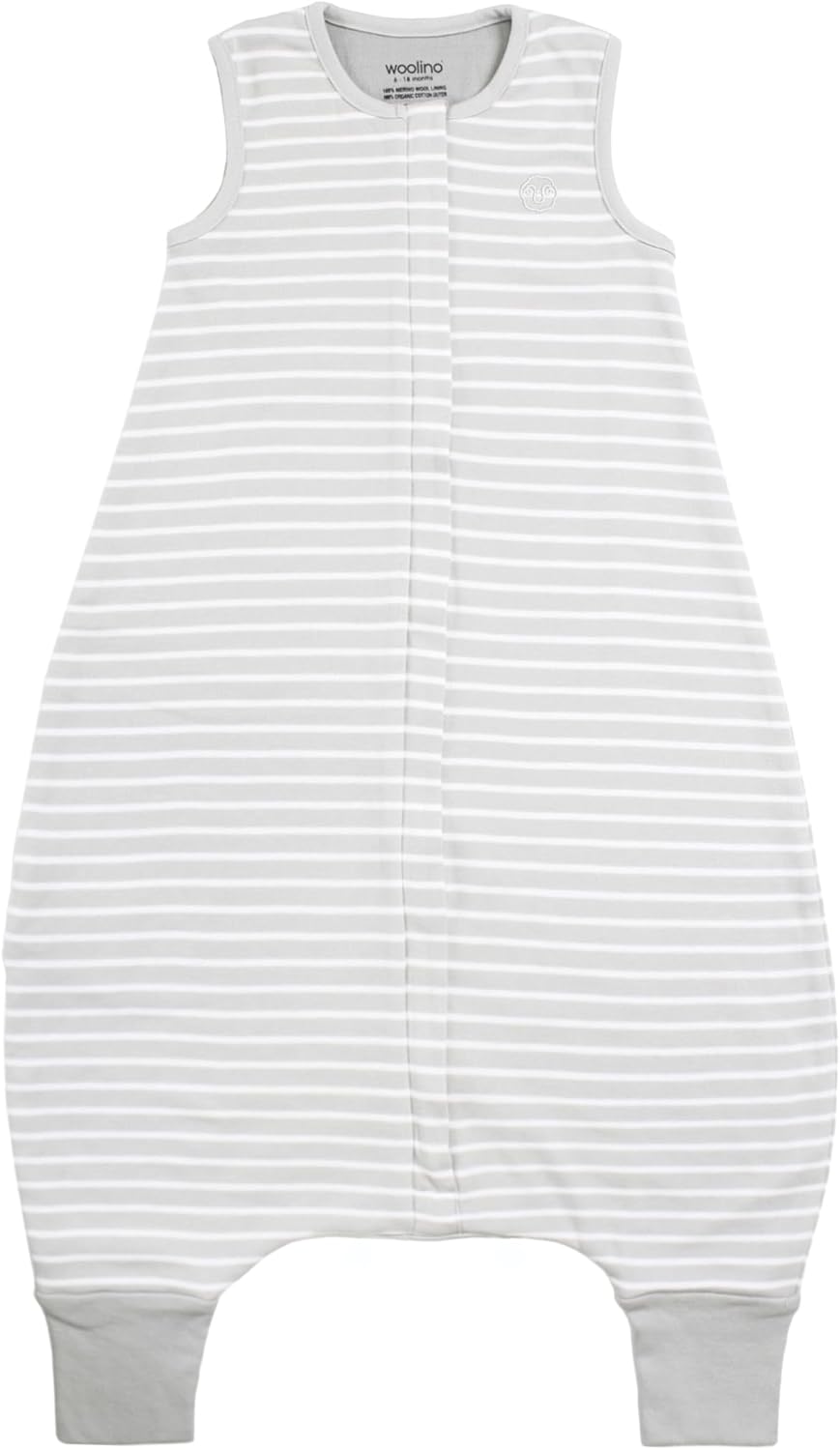 Woolino 4 Season Baby Sleep Bag with feet, Merino Wool and Organic Cotton Walker Sleep Bag Sack, 6-18m, Birch Gray - Image 2