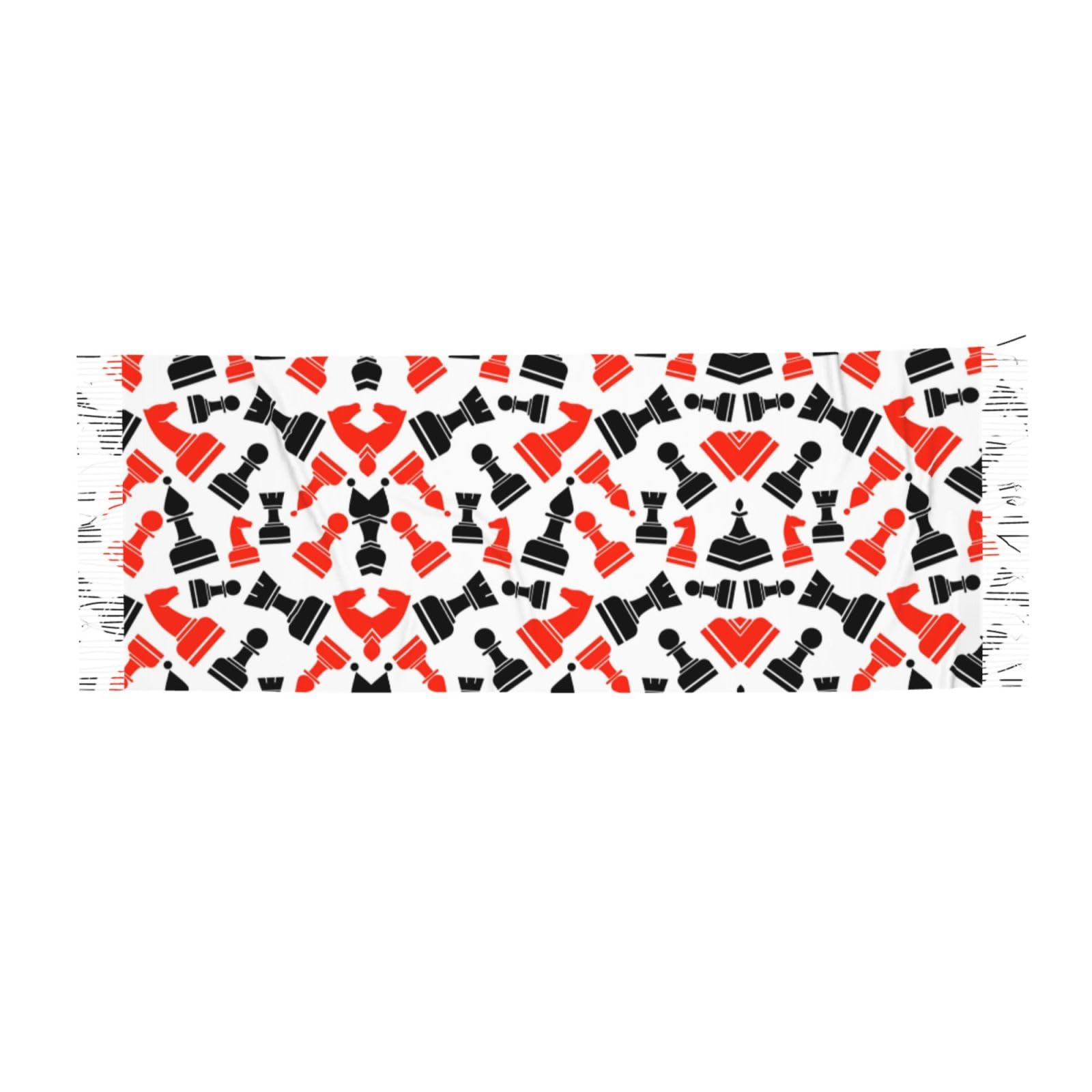 Fjqwklf Unisex Black Chess Pattern Print Imitation Cashmere Fringe Scarf Fashion Shawl Soft Scarf Blanket