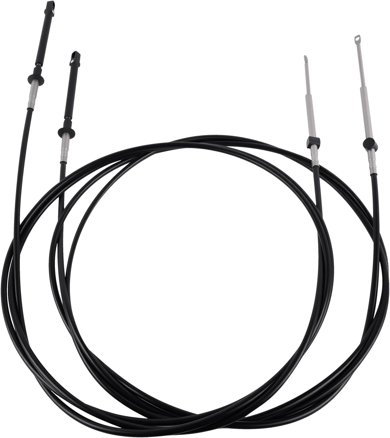 2PC 12FT Throttle Shift Remote Control Cable, Replacement for Johnson Evinrude OMC Controls 1979-Now, Outboard Engine Control Cable Part# 0173112, 173112, CCX20512, CC63612