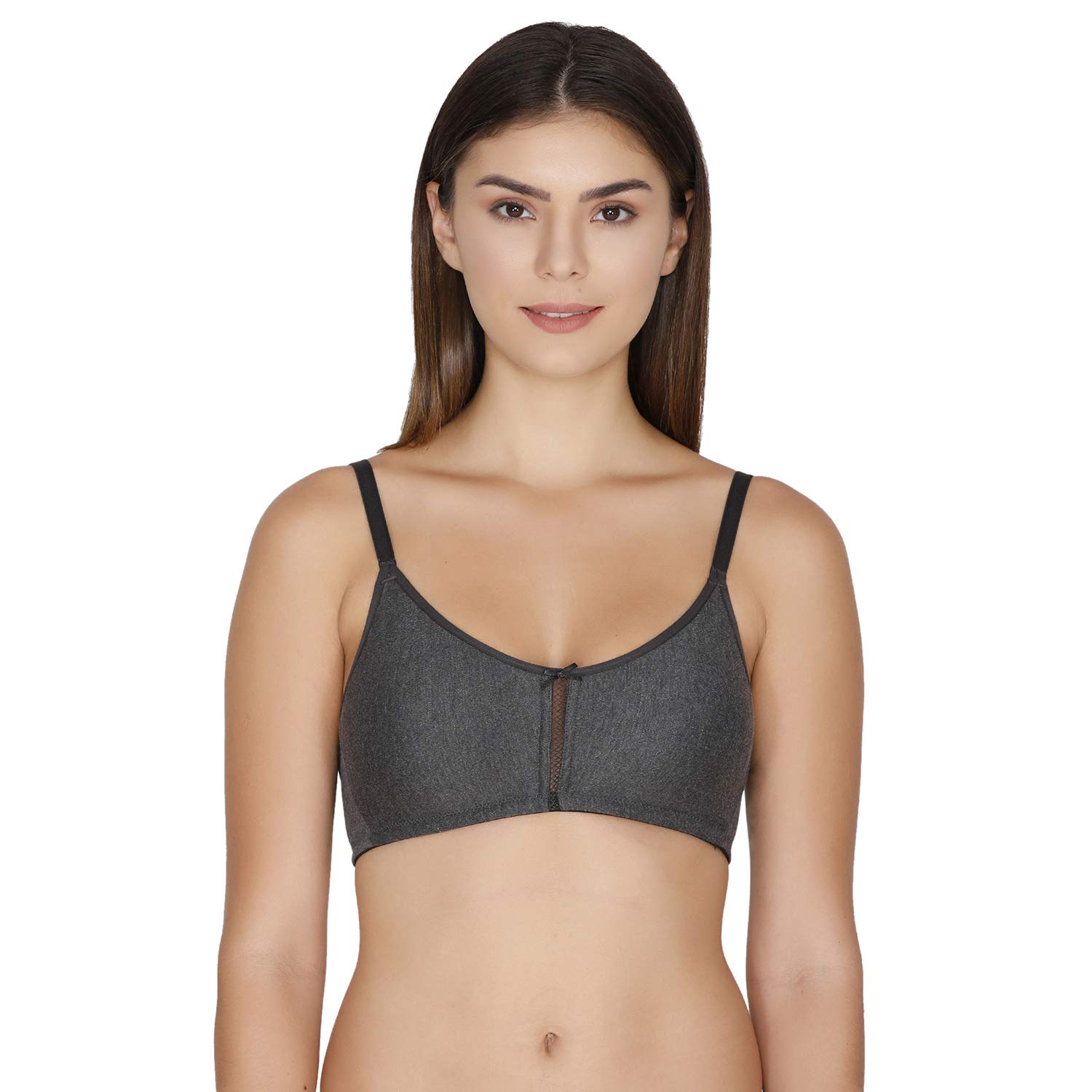 Zivame Women's T-Shirt Non Padded Non Wired Bra (Zi1882-Anthra Melange_Grey_36C)