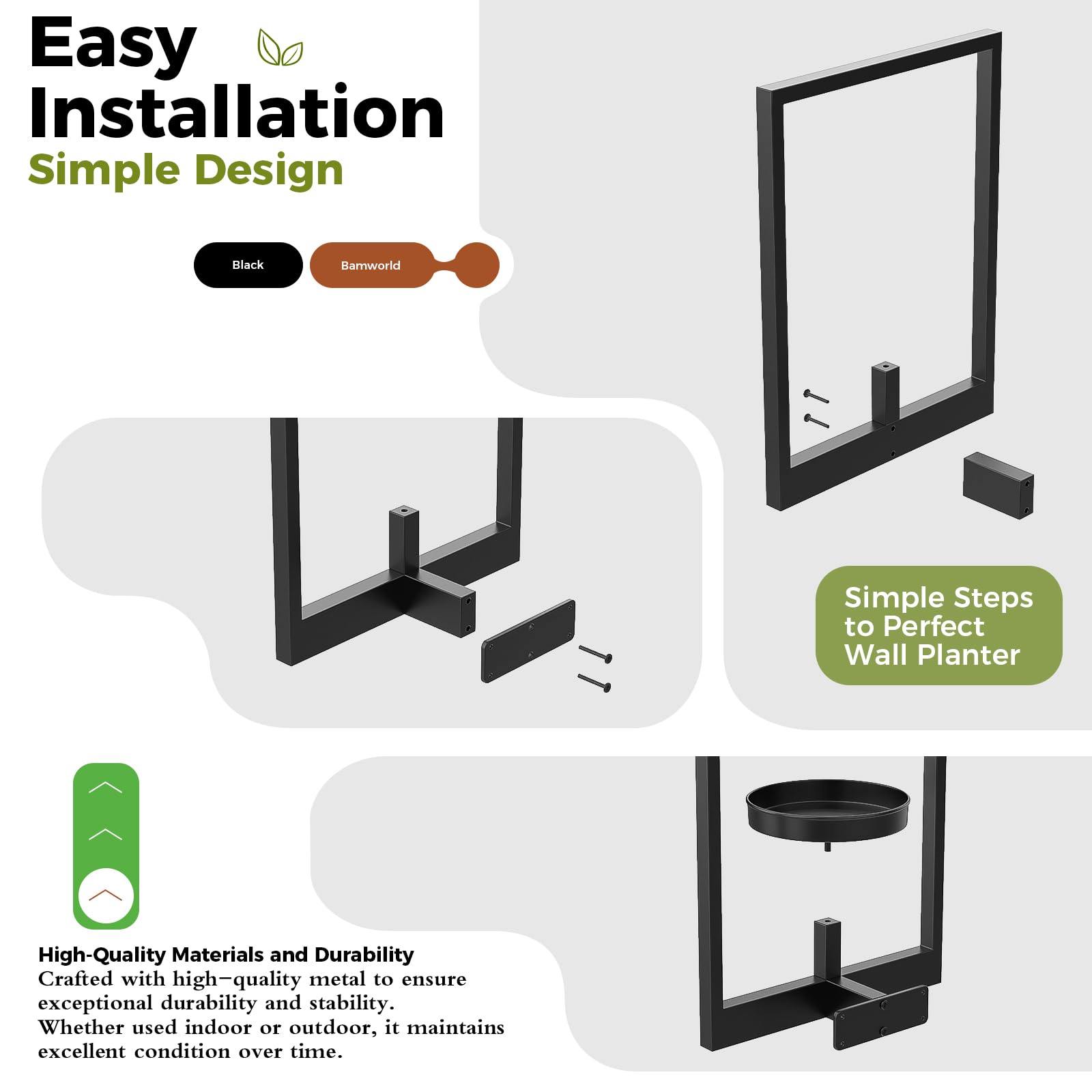 Snapklik.com : Bamworld Plant Stand Wall Hanging Planters For Indoor ...