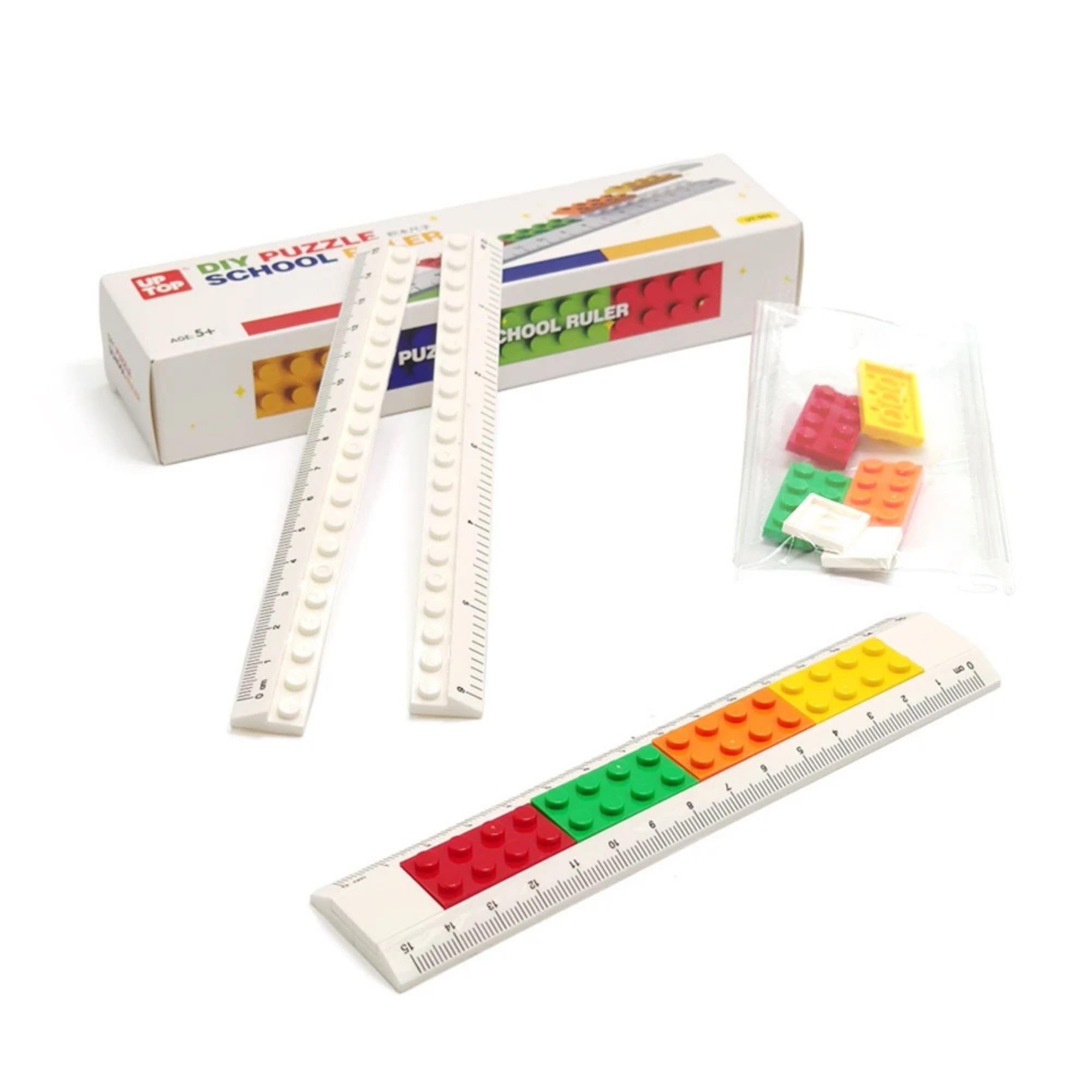 Radiance DIY Puzzle School Ruler with Building Blocks Pack of 1 | Educational STEM Math Learning Toy | Creative Measurement Ruler for Kids & Students (Age 5+)