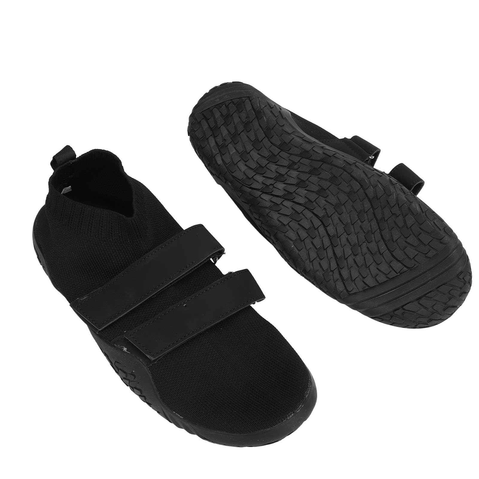 Chaussures pieds nus chaussures d'haltérophilie absorbant les chocs légères baskets d'entraînement de gymnastique pour hommes accroupis Deadlifting caoutchouc Nylon taille (Noir)