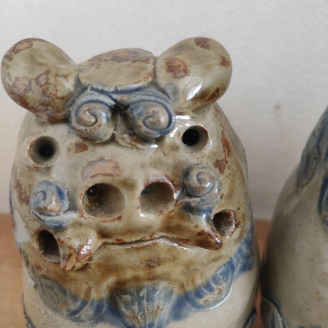高江洲製陶所　シーサー 高江洲製陶所 シーサー だるまシーサーペア 赤青 / 置物