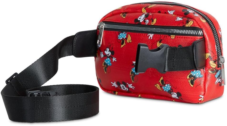 Womens Disney Belt Bag Crossbody Fanny Pack Waist Bag (Mickey Minnie Mouse Red) - Image 5