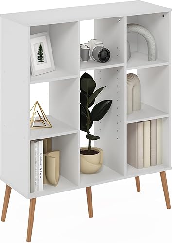 Miniatura 23 de Furinno Fulda Estantería de Libros, Estantería Estrecha de 2 Niveles, Librero con Estante de Almacenamiento de 6 Pulgadas de Ancho, 9.3 x 5.9 x 21.2