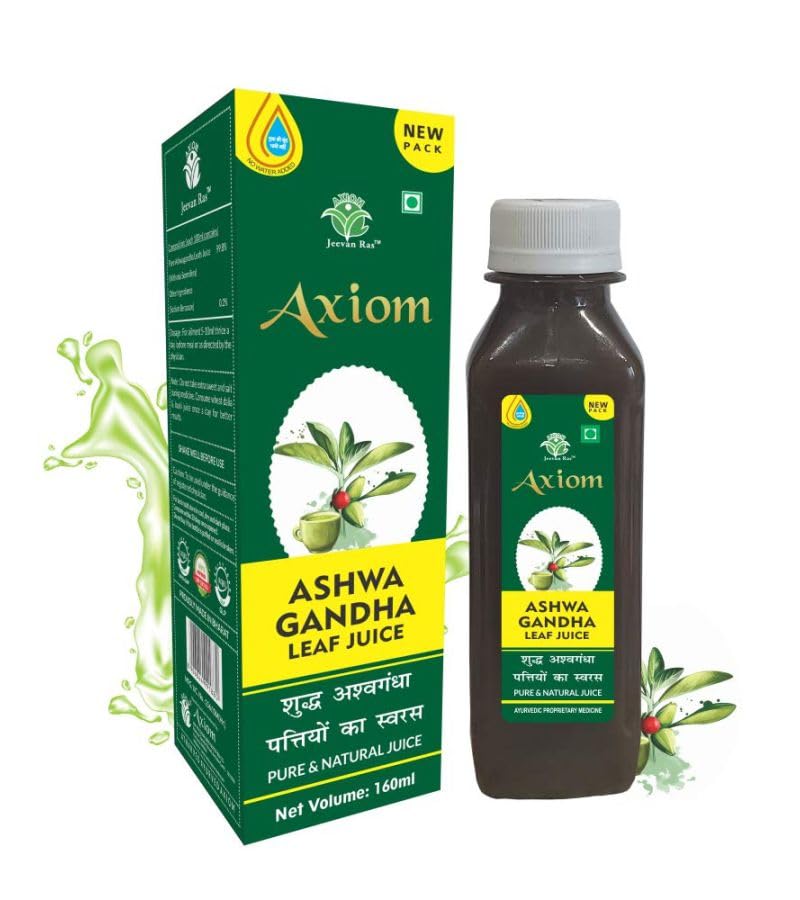 Axiom Ashwagandha Leaf Juice - 160mL | Weight Loss Drink for Women and Men | Infused with Pure Ashwagandha herbs | Weight Loss Juice | Slim Juice for Weight Loss