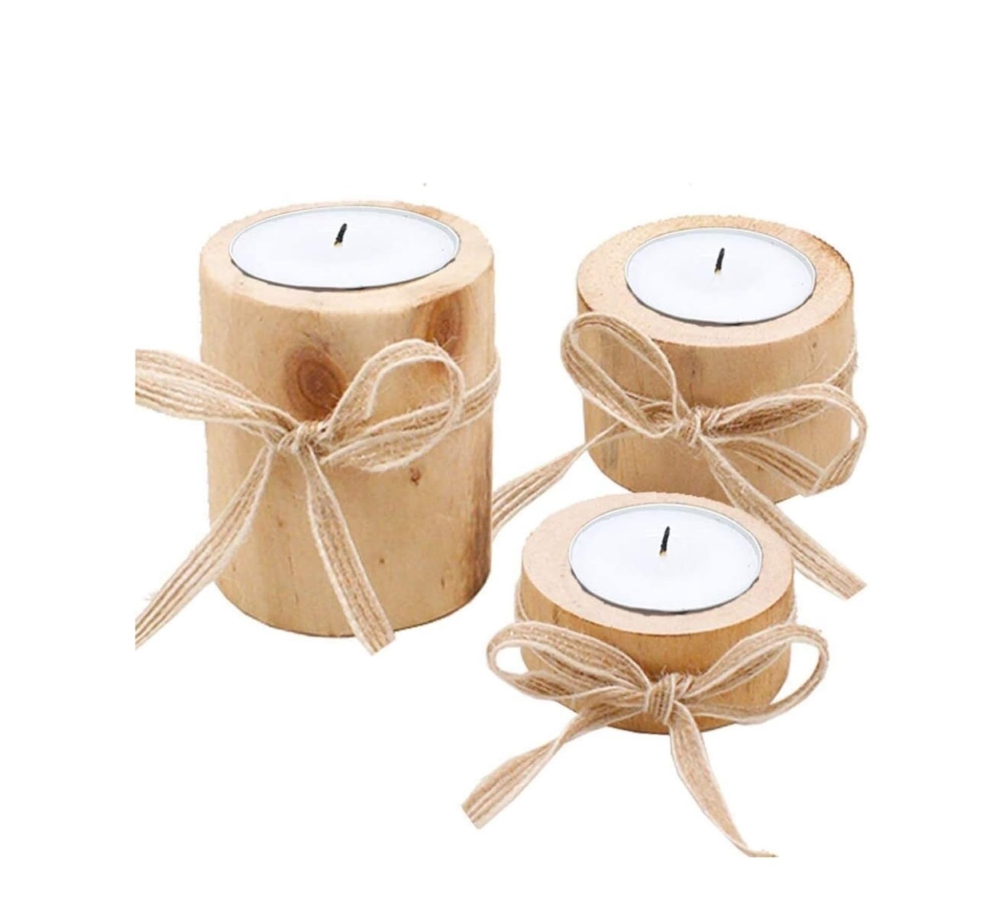 Kerzenständer 3-teiliges Set aus Holz for Heimdekoration, Party, Büro, Geschenk, Romantisches Set, Leichter Atmosphärenständer, festlicher Kerzenständer, Teelicht Heimdekoration